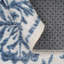 Machine Washable Beige Blue Traditional Damask Style Distressed Living Room Area Rug-81847309