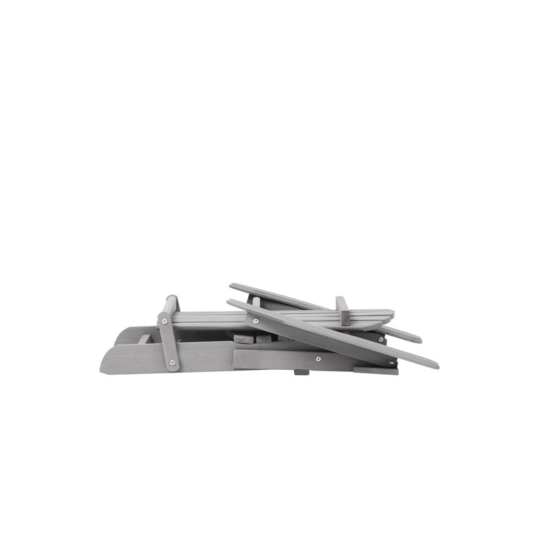 2 chaises pliantes en bois massif gris, Gris