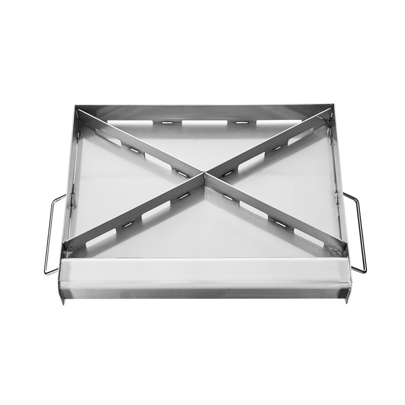 Plaque chauffante en acier inoxydable de qualité supérieure pour barbecue au gaz - Batterie de cuisine universelle pour barbecue avec poignées amovibles