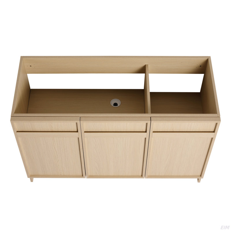 Ensemble de meuble-lavabo autoportant 48 po et 3 portes d'armoire à fermeture en douceur