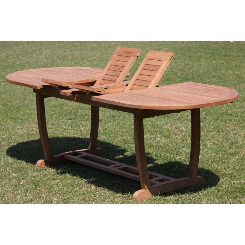 Hidalgo Extendable Oval Teak Outdoor Dining Table