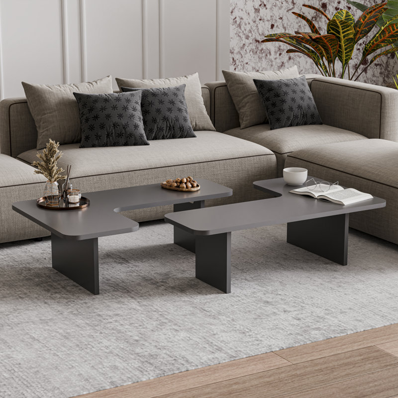 Toro 2 Pieces of Coffee Table, Black