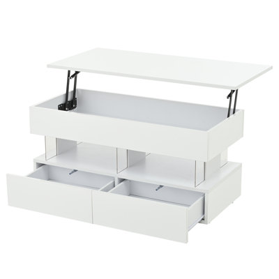 Arvida Height-Adjustable Coffee Table With LED Lighting And Storage