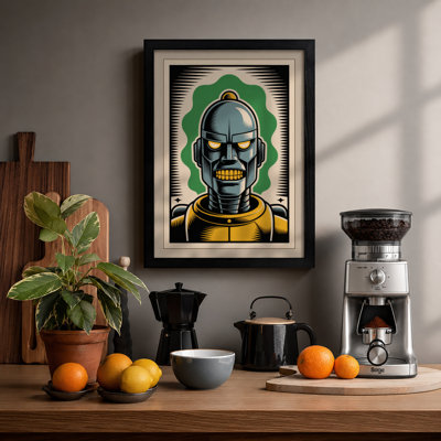 Robot Skull Ascendant Industrial - Framed Print