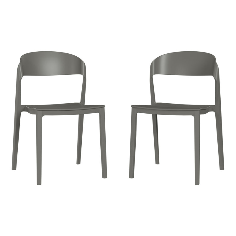 Ensemble de 2 chaises de patio empilables, Grey