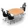 Hafer 3 Person Conference Meeting Tables with 3 Chairs Complete Set