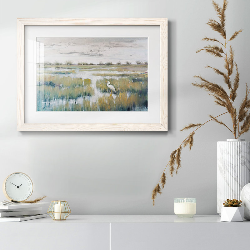 Marshland View VI - reproduction de cadre photo simple, Blanc, H 14 po x l 20 po x P 1,5 po