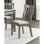 Chaises d'appoint de salle à manger 2 pièces, en bois avec finition brune brossée, dossier à lattes verticales, revêtement 100% tissu gris, capacité de poids de 250 lb, dimensions des chaises 19,26 po x 23 po x 37,88 po, finition
