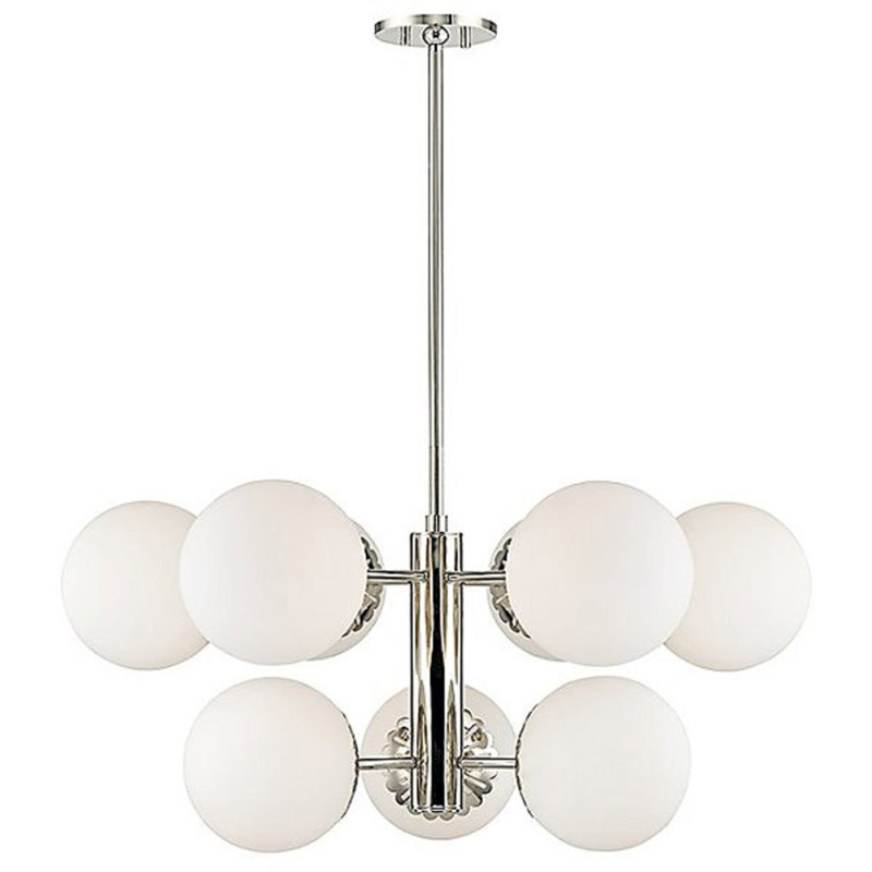 Lustre sphérique spoutnik clair, H 28 po x l 45 po x P 45 po, Bronze Antique, Clair