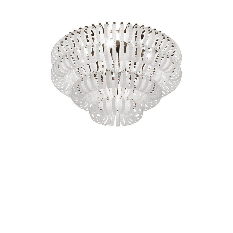 Ecos Ceiling Lamp 90 Crystal Striped Glass Matt Bronze 2 E26 Ul, Matte Bronze, White Striped