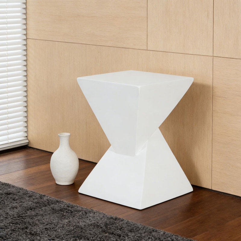 Outdoor Side Table, White