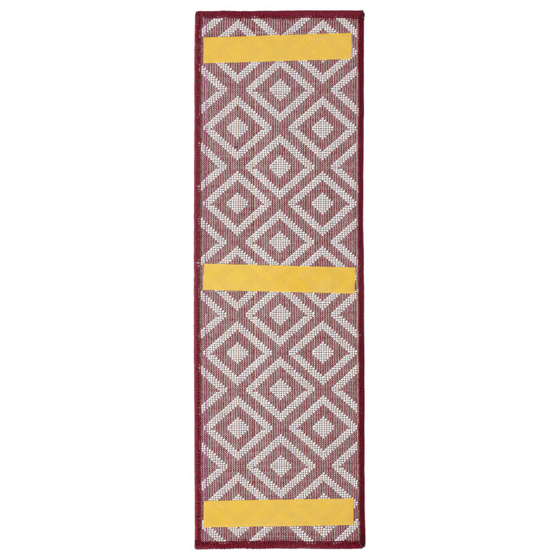Tapis d'escalier Santana, Rouge/Ivoire