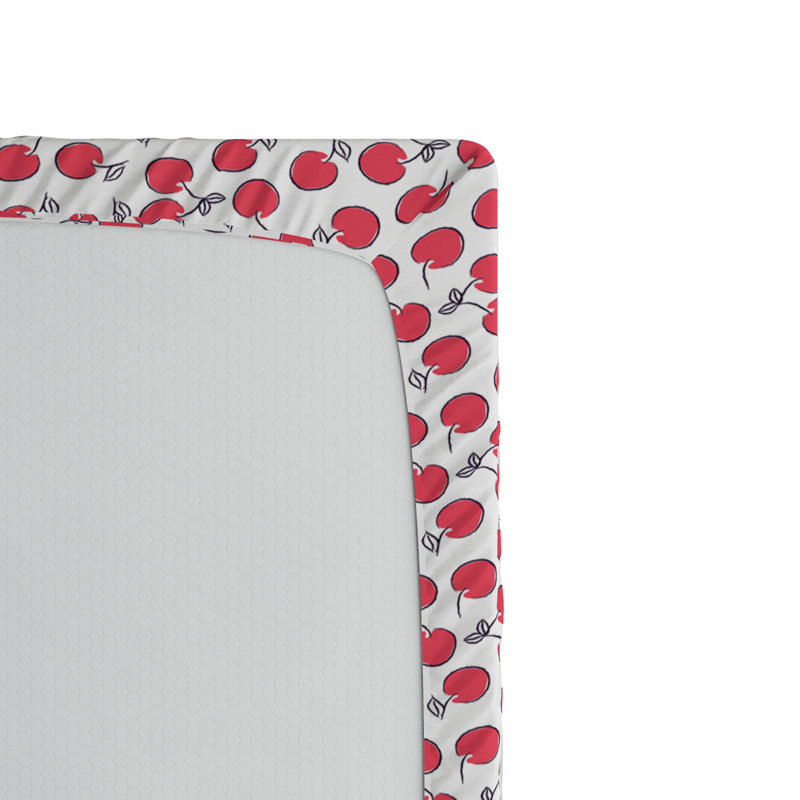 Microfiber Floral Fitted Sheet, Full Fitted Sheet, Red 2 
