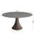 Luxury Gray Sintered Stone Round Dining Table Solid Wood Base For 4/6/8-1895086286