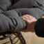360° Swivel Papasan Chair With Tufted Cushion, Wicker Frame Lounge Chair