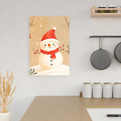 Joyeux Noël bonhomme de neige abstrait, art contemporain contemporain, hiver