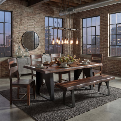 Chaliyah 6 - Person Solid Wood Top Double Pedestal Dining Set