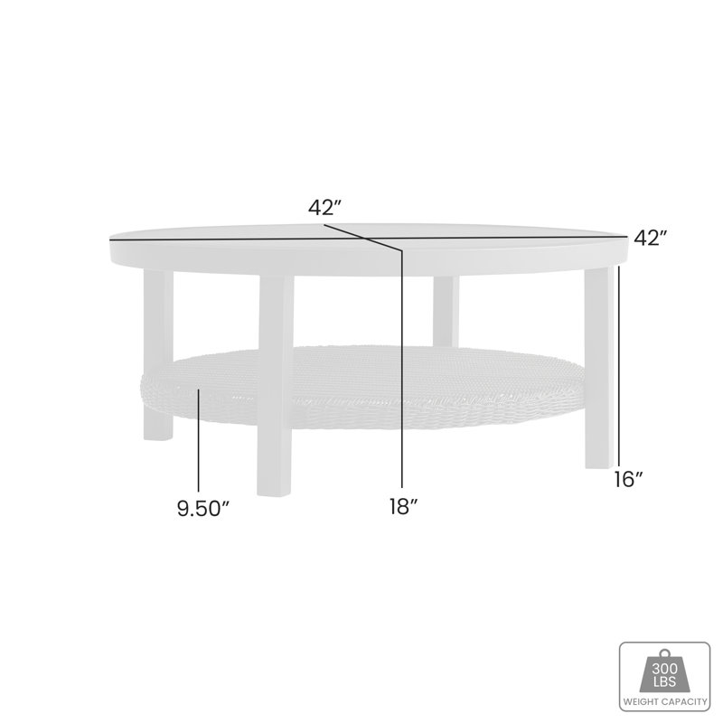 Cayman 42'' Metal Outdoor Coffee Table