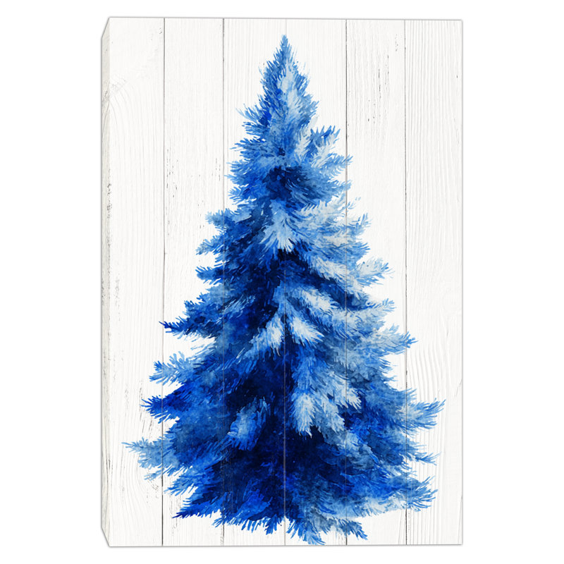 Blue Winter Fir Wrapped Canvas Wall Art, 16" H x 12" W