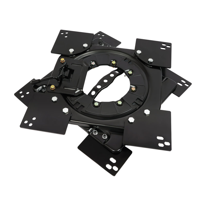 Siège pivotant 18,5 po en acier robuste, plaque de fixation pour siège de véhicule récréatif à rotation à 360 degrés, noir