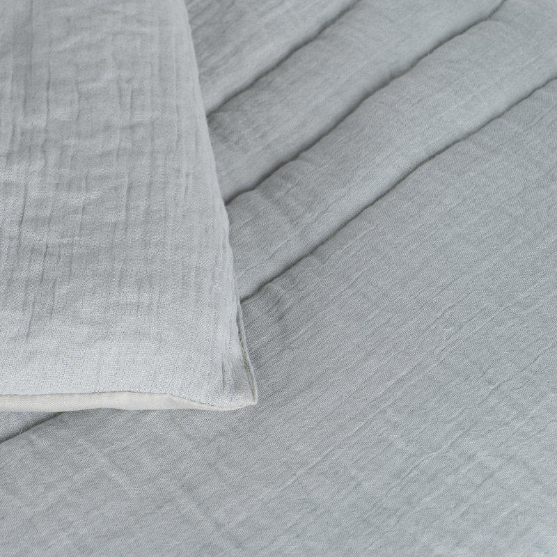 Quilted Throw Blanket, Grey, W260 x L270cm