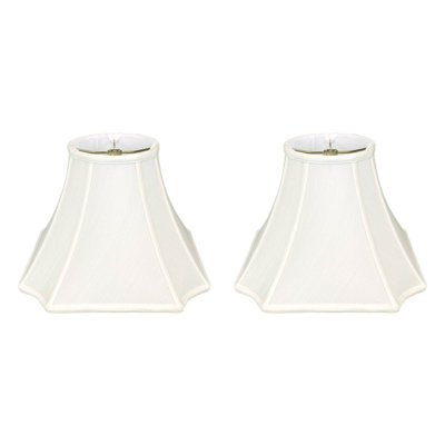 Royal Designs, Inc. BSO-714-16WH-2 Abat-jour de base carré en forme de cloche inversée, 7 x 16 x 11,5, blanc, paquet de 2