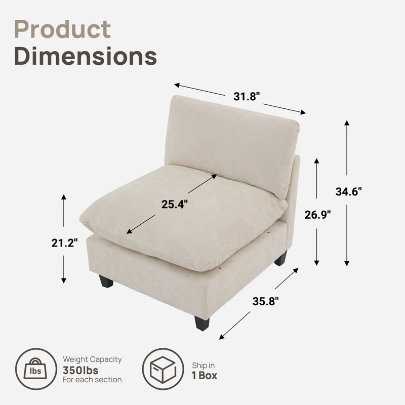 Composants de canapé modulaires, Beige