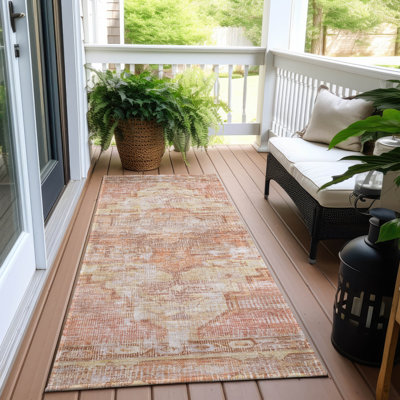 Tapis terre cuite lavable à la machine intérieur / extérieur Xhevrie