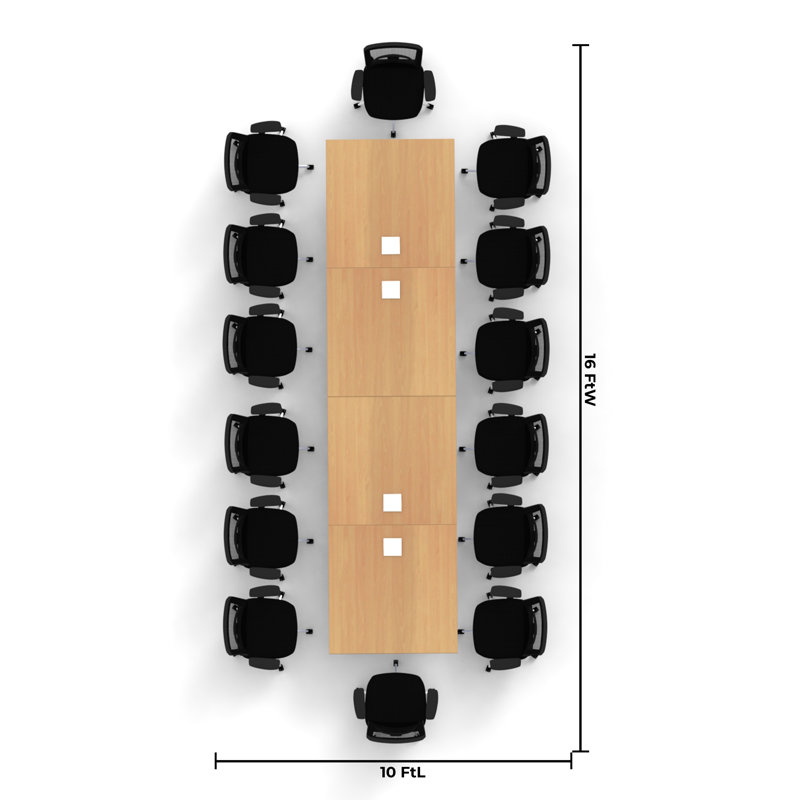 Rectangle 14 Person Flip Top 72'' L Modular Training Table and Chair Set with Casters and Modesty Panel and Cable Management