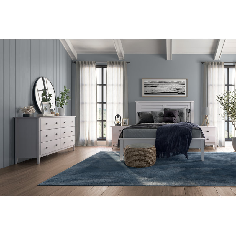 Greenport 4 Piece Bedroom Set, Queen, Brushed White
