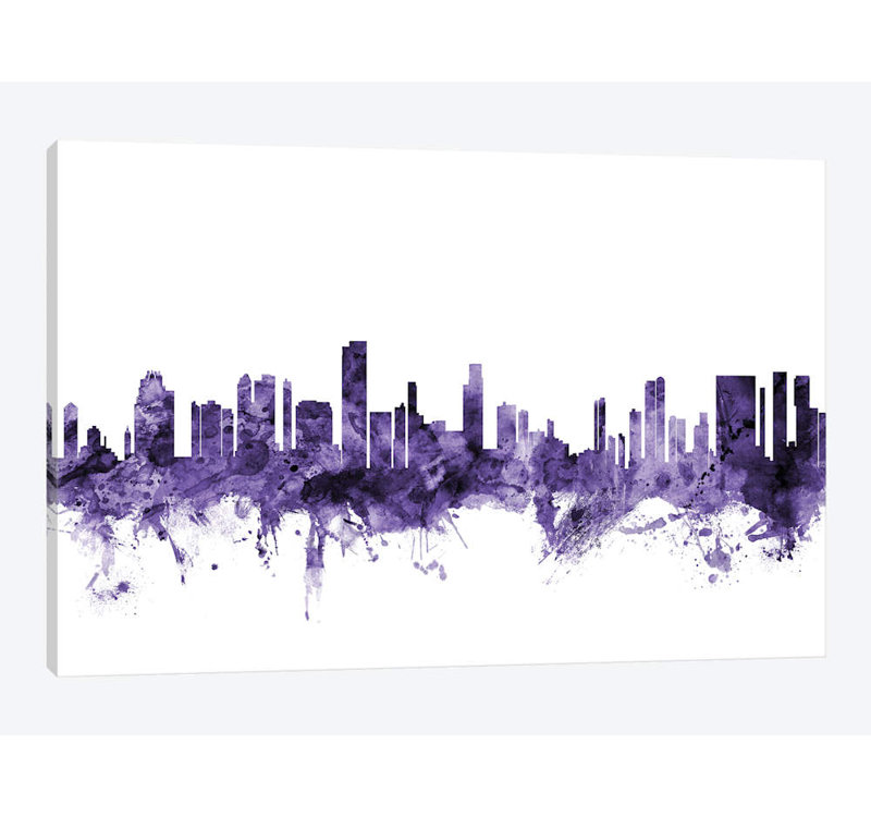 «Honolulu, Hawaii Skyline» par Michael Tompsett, impression sur toile tendue, H 8 po x l 12 po x P 0,75 po, Toile tendue