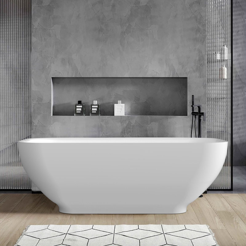 63'' x 29.5'' Soaking Solid Surface Bathtub