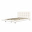 Lit plateforme capitonné avec éclairage DEL, lit suspendu moderne avec tête de lit capitonnée bouclée, sommier à lattes en bois, sans sommier tapissier.-1024624668