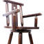 Tabouret de bar ergonomique rustique brun - pivotant sur 360 °, bois de sapin, étoile décorative pour la salle à manger, utilisation de pub avec rotation confortable, bistro, café