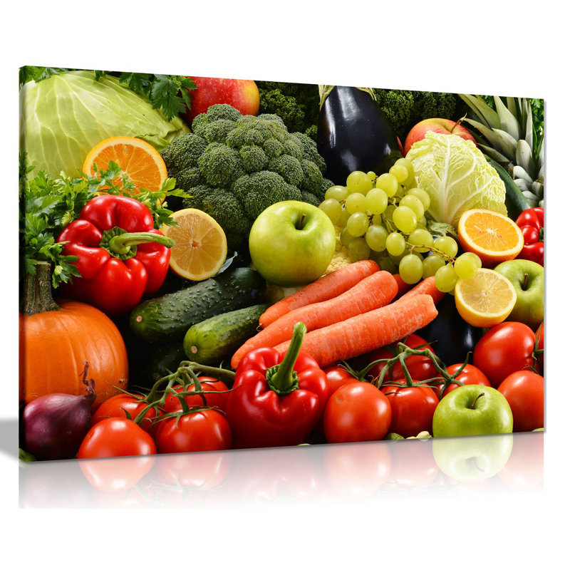 Colorful Various Vegetables Food - Wrapped Canvas Print, 31cm H x 20cm W