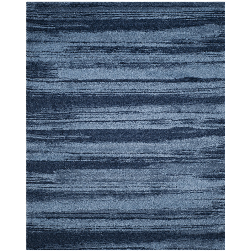 Tapis abstrait Socorro, Rectangle 9 pi x 12 pi, Blue