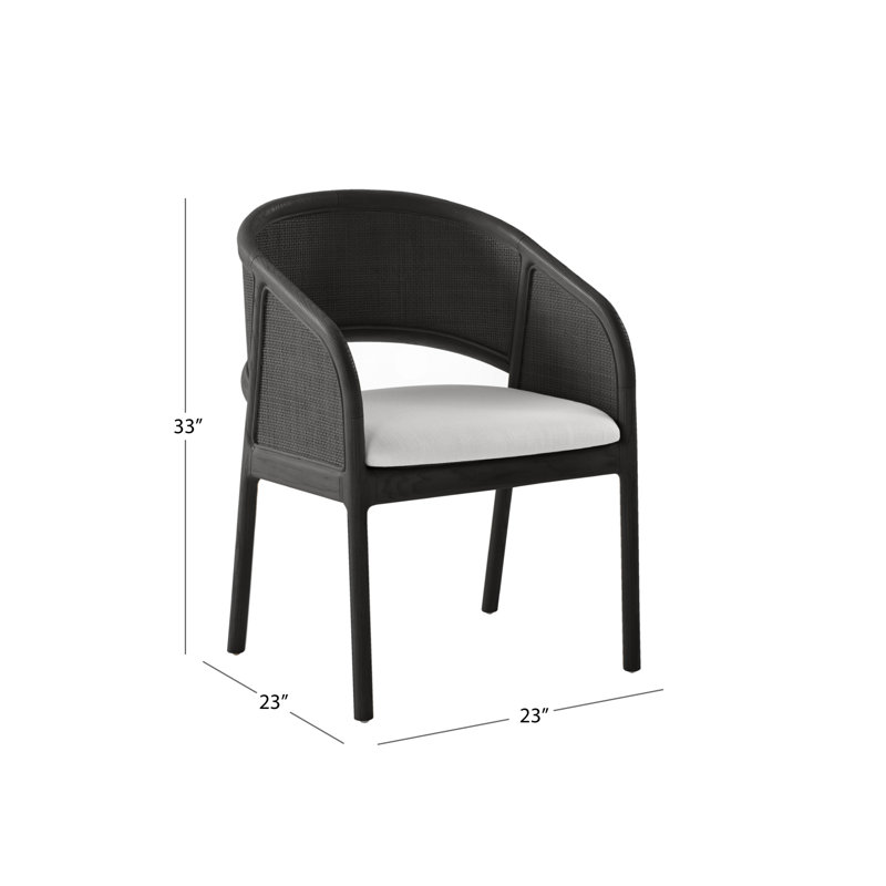 Chaise de baril en chêne Gasaway, Noir