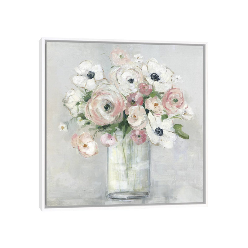 «Garden to table II» par Sally Swatland - impression d'art graphique, 37" H x 37" W x1.5" D, Toile blanche encadrée