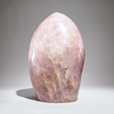 Grande forme libre de quartz rose poli véritable (102 lb)