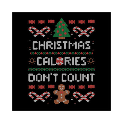 «Christmas Calories Don't», reproduction d'art sur toile tendue