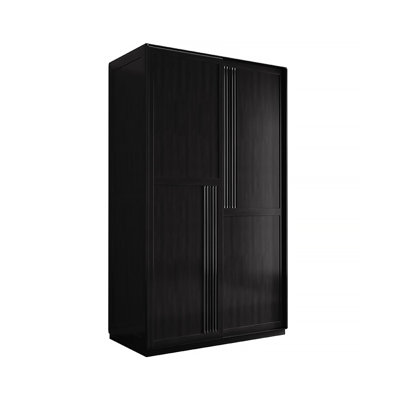 American-Style Rubber Wood Sliding Door Wardrobe