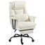 Fauteuil de bureau robuste de 181 kg avec soutien lombaire, blanc crème