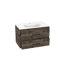 Cardova Floating Vanity Bathroom with 2-Drawers, Dark Brown / White -Bathroom