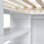 Lit mezzanine blanc spacieux avec rangement multifonctionnel et bureau