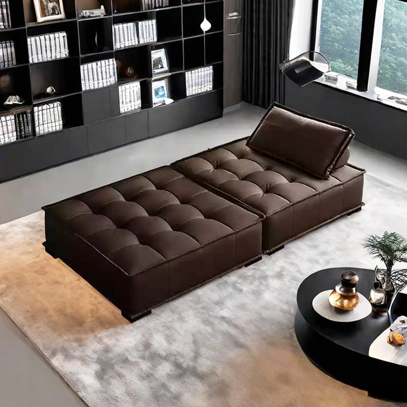 Méridiennes d'intérieur en cuir Living Room, Café foncé