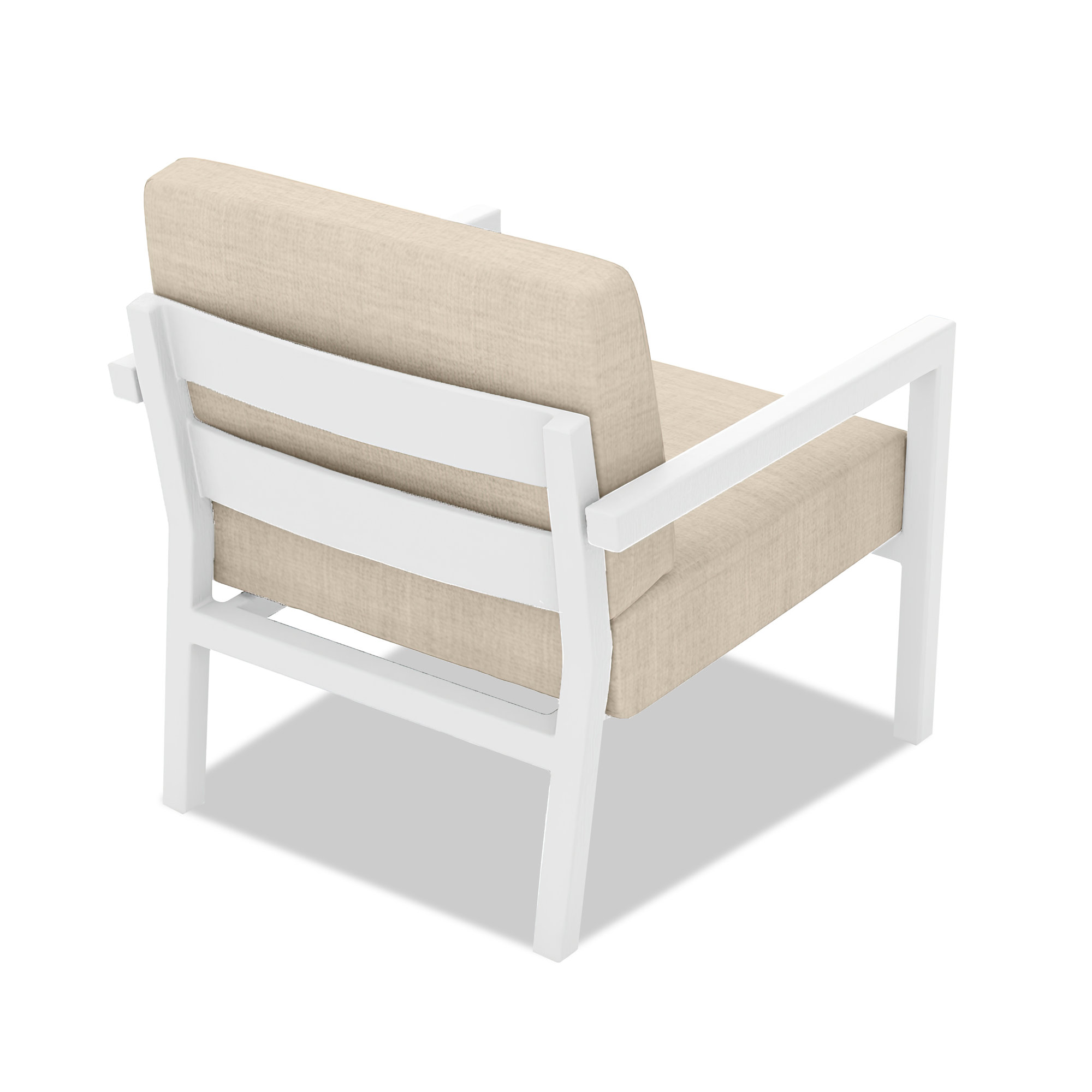 Vivant Patio Chair with Sunbrella® Cushions, Canvas Flax, White