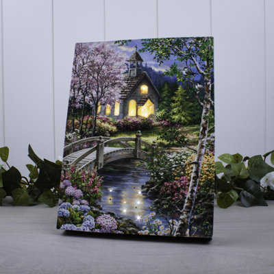 Ciccone - Spring Chapel 8x6 Mini Lighted Easel Back Canvas