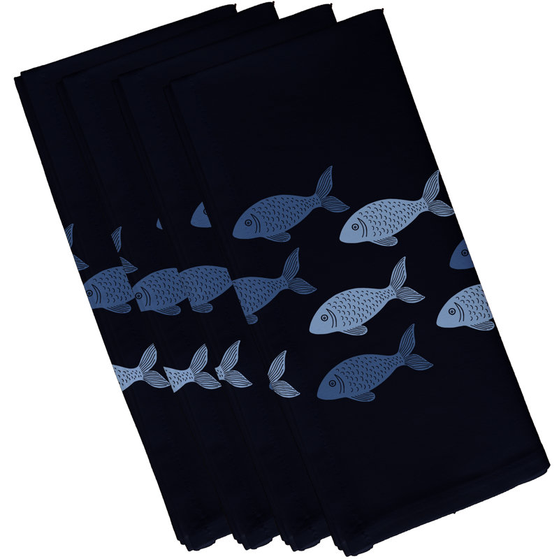 Ensemble de serviettes 4 pièces Eastbourne, L 18 po x L 18 po, Bleu marine