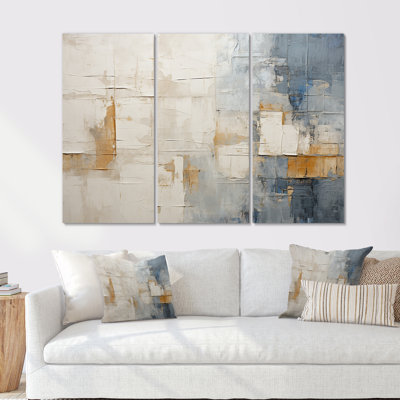 Ensemble minimaliste d'art scandinave beige et doré