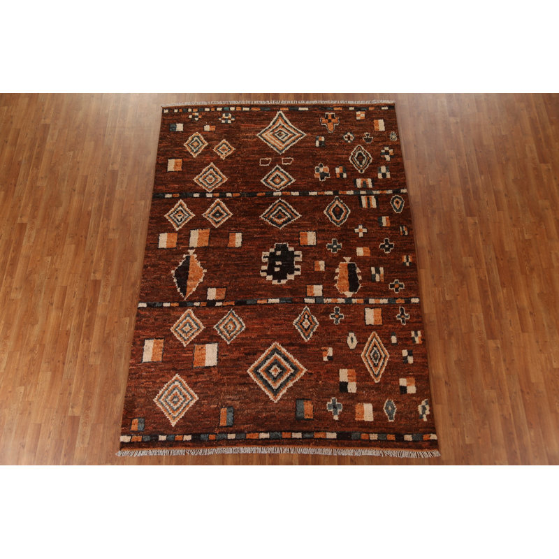 Tapis tribal en laine marocain noué à la main 7 x 10